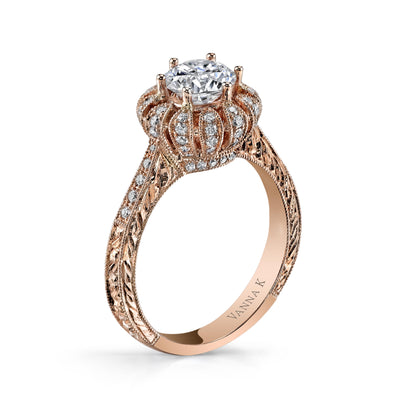 Hand Engraved Perfect Profile Diamond Ring Style 18RO23931PDCZ