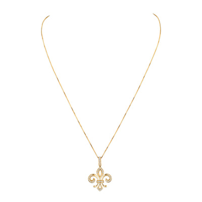 Flower of Lily Diamond Pendant Necklace 14PO0051D
