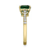 14K Yellow Gold Fashion Diamond And Emerald Ring